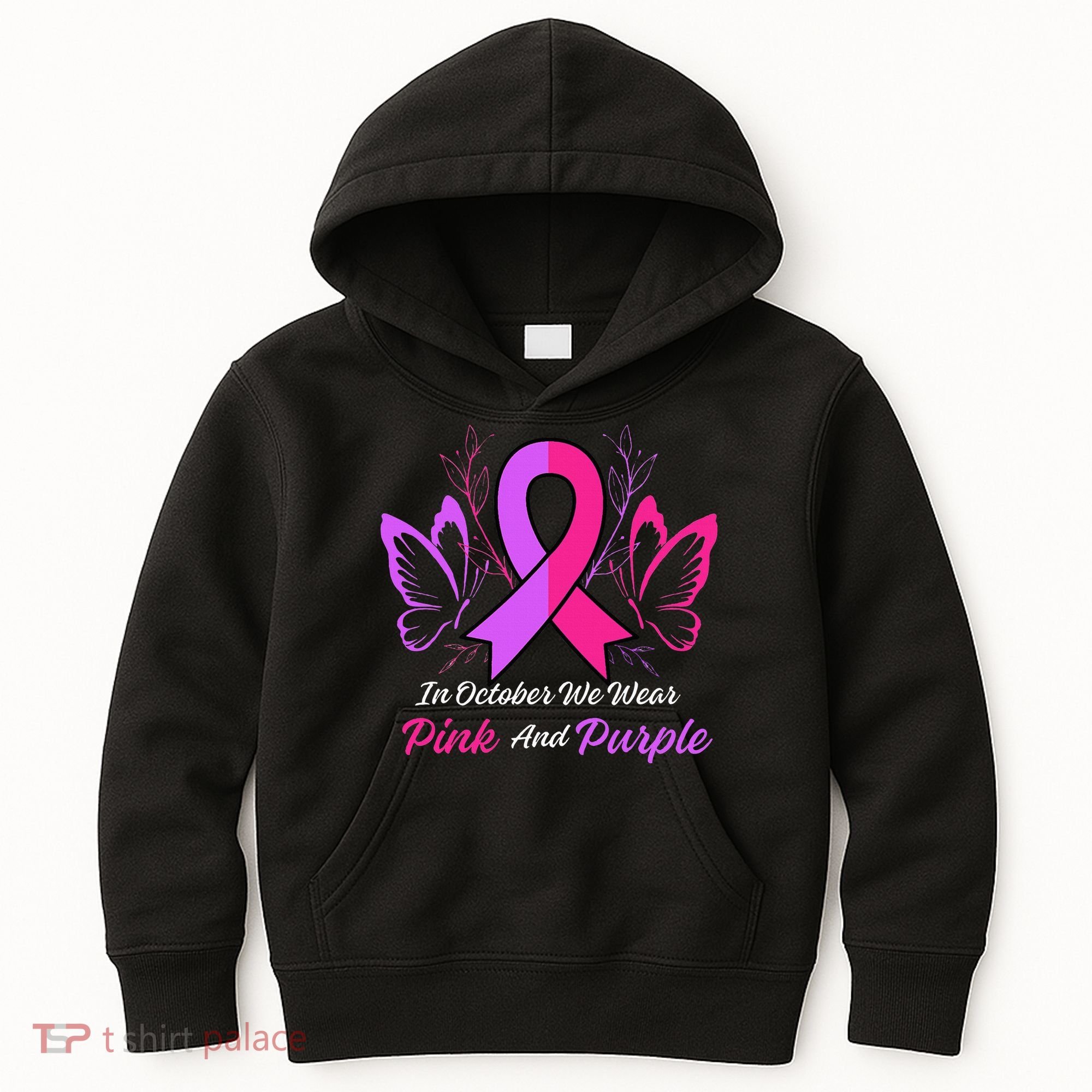 Domestic Violence Breast Cancer Awareness Month Ribbon Kids Hoodie
