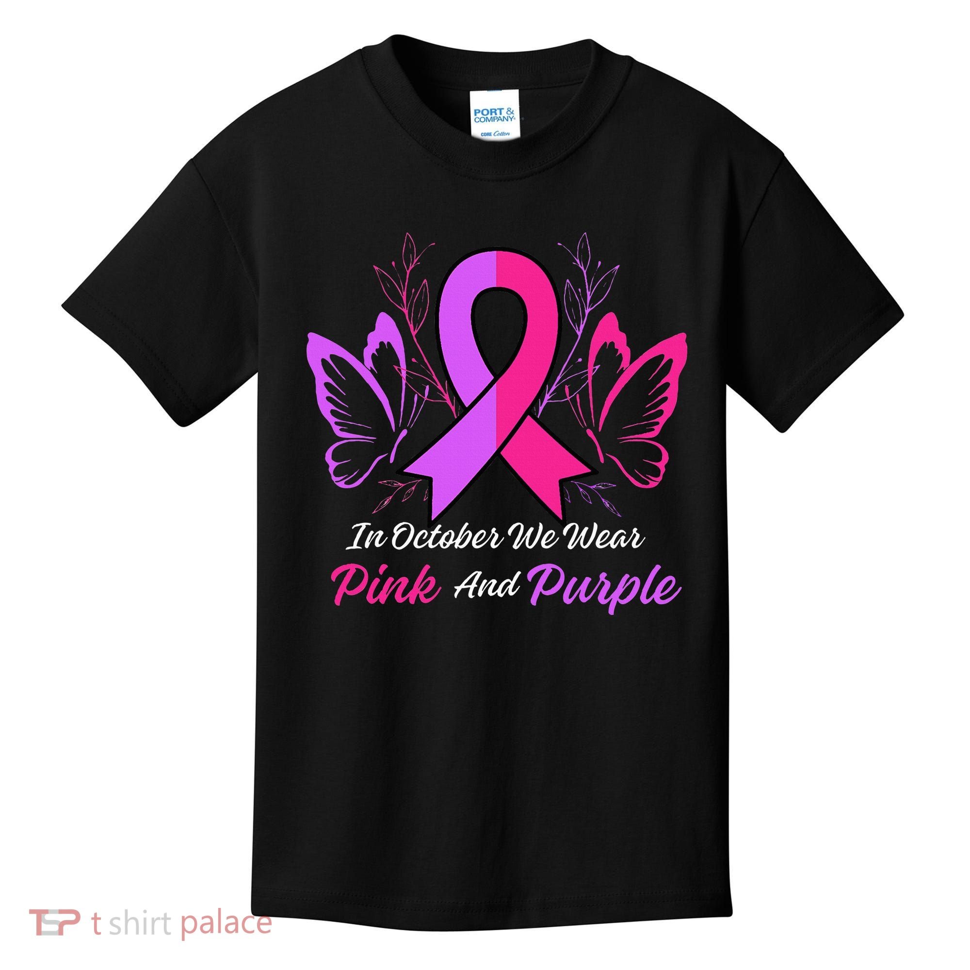 Domestic Violence Breast Cancer Awareness Month Ribbon Kids T-Shirt