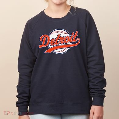 Detroit Vintage Baseball Throwback Retro Women's Sweatshirt