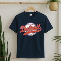 Detroit Vintage Baseball Throwback Retro T-Shirt thumb 2