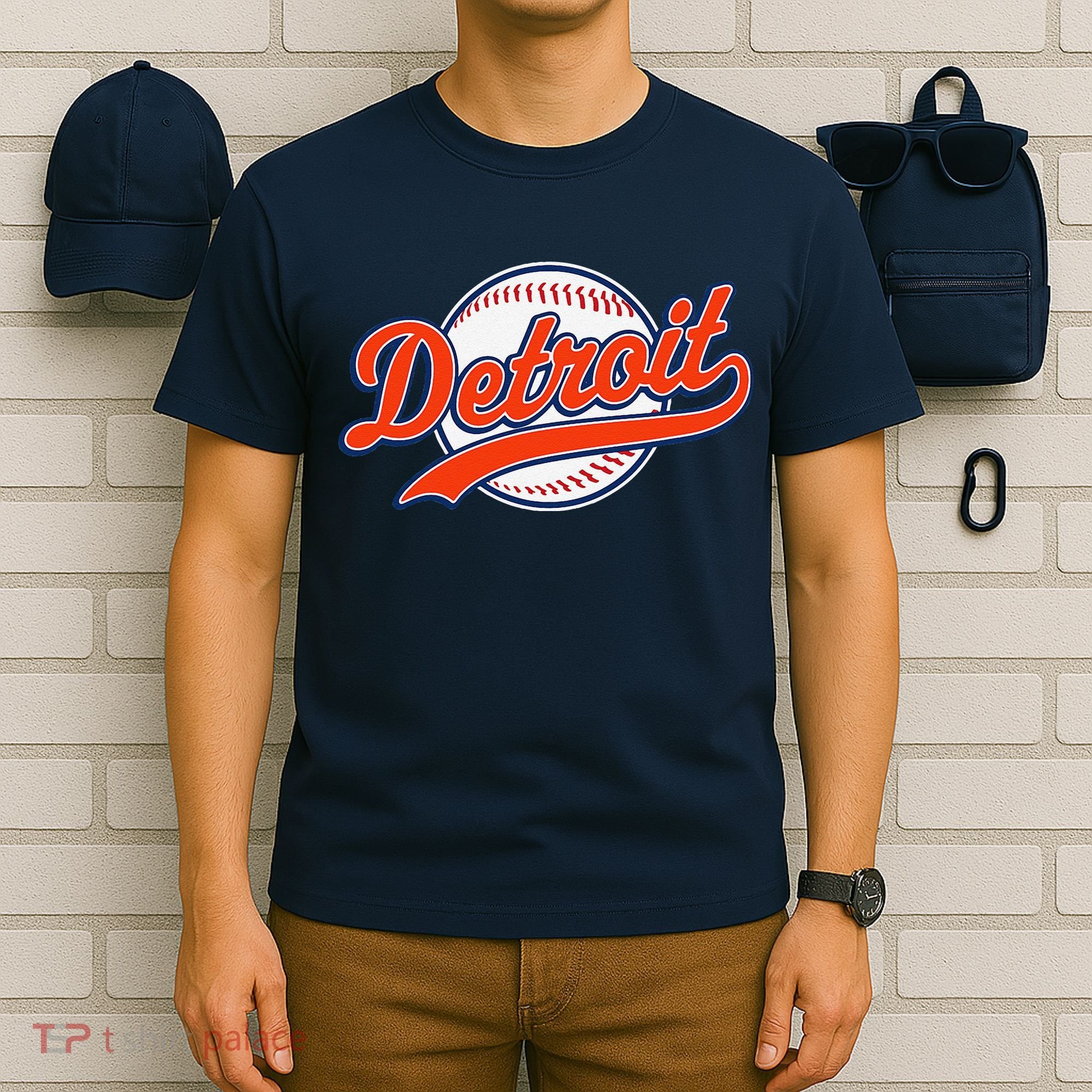 Detroit Vintage Baseball Throwback Retro T-Shirt