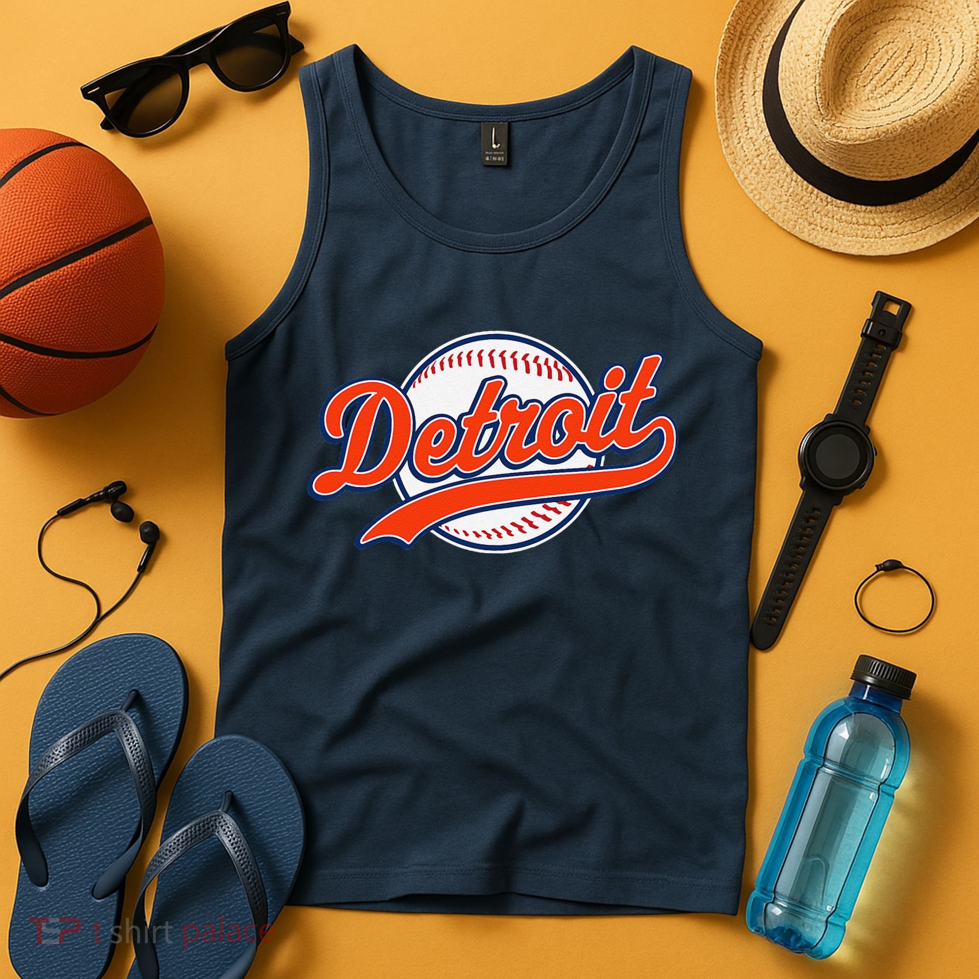 Detroit Vintage Baseball Throwback Retro Tank Top