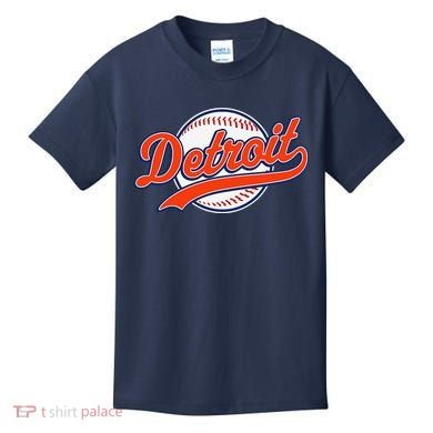 Detroit Vintage Baseball Throwback Retro Kids T-Shirt