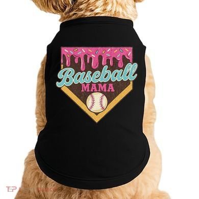 Distressed Vintage Baseball Mama Ice Cream Drip Doggie Tank