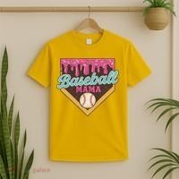 Distressed Vintage Baseball Mama Ice Cream Drip T-Shirt thumb 2