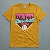 Distressed Vintage Baseball Mama Ice Cream Drip T-Shirt thumb 5