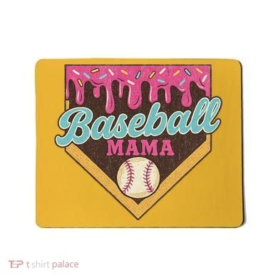 Distressed Vintage Baseball Mama Ice Cream Drip Mousepad