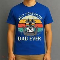 Dog Vintage Best Schnauzer Dad Ever Fathers Day T-Shirt thumb 3