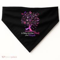 Domestic Violence Breast Cancer Awareness Month Ribbon Tree USA-Made Doggie Bandana thumb 0