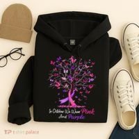 Domestic Violence Breast Cancer Awareness Month Ribbon Tree Hoodie thumb 4