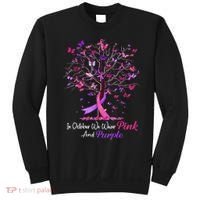 Domestic Violence Breast Cancer Awareness Month Ribbon Tree Sweatshirt thumb 0