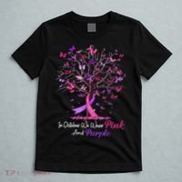 Domestic Violence Breast Cancer Awareness Month Ribbon Tree T-Shirt thumb 5