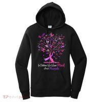 Domestic Violence Breast Cancer Awareness Month Ribbon Tree Women's Hoodie thumb 0