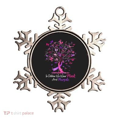 Domestic Violence Breast Cancer Awareness Month Ribbon Tree Ornament