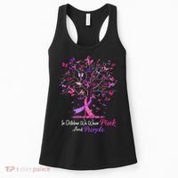 Domestic Violence Breast Cancer Awareness Month Ribbon Tree Women's Tank Top thumb 0