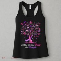 Domestic Violence Breast Cancer Awareness Month Ribbon Tree Women's Tank Top thumb 3