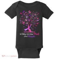 Domestic Violence Breast Cancer Awareness Month Ribbon Tree Baby Bodysuit thumb 0