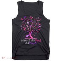Domestic Violence Breast Cancer Awareness Month Ribbon Tree Tank Top thumb 0