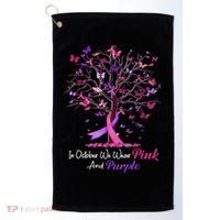 Domestic Violence Breast Cancer Awareness Month Ribbon Tree Golf Towel thumb 0