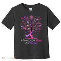 Domestic Violence Breast Cancer Awareness Month Ribbon Tree Toddler T-Shirt thumb 0