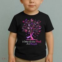 Domestic Violence Breast Cancer Awareness Month Ribbon Tree Toddler T-Shirt thumb 2