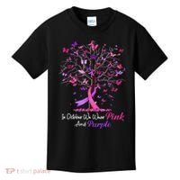 Domestic Violence Breast Cancer Awareness Month Ribbon Tree Kids T-Shirt thumb 0