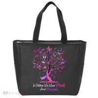 Domestic Violence Breast Cancer Awareness Month Ribbon Tree Tote Bag thumb 0