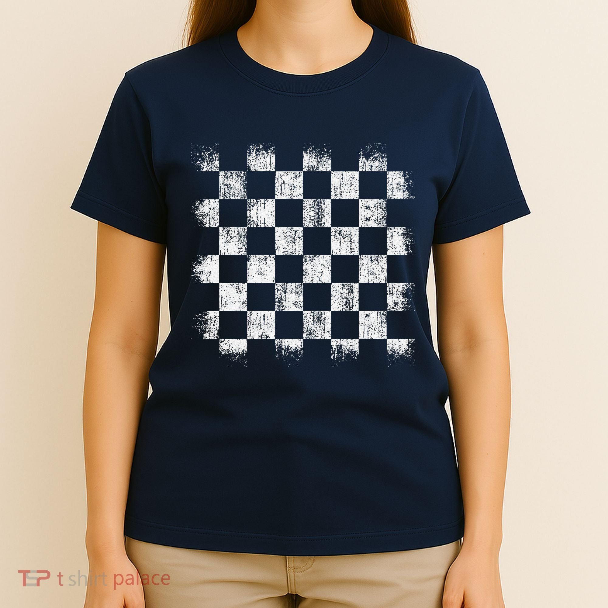 Distressed Vintage Chess Board Gamer Checkered Chess Player T-Shirt