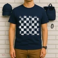 Distressed Vintage Chess Board Gamer Checkered Chess Player T-Shirt thumb 6