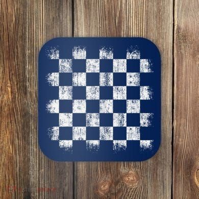Distressed Vintage Chess Board Gamer Checkered Chess Player Coaster