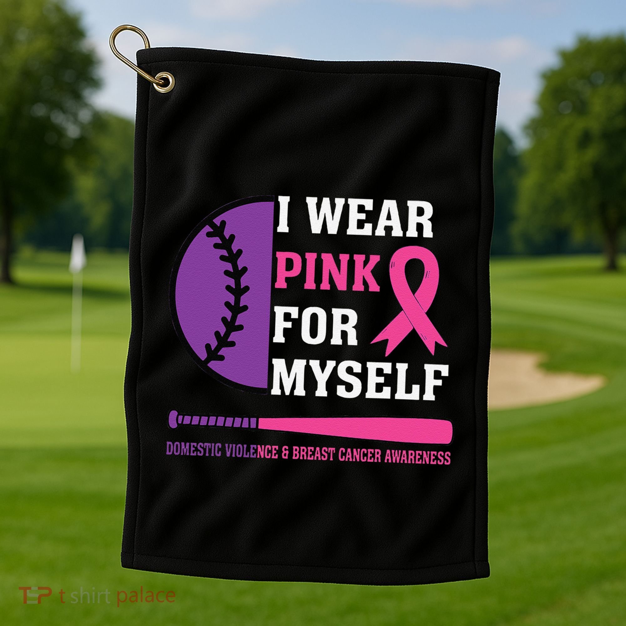 Domestic Violence & Cancer Awareness Golf Towel