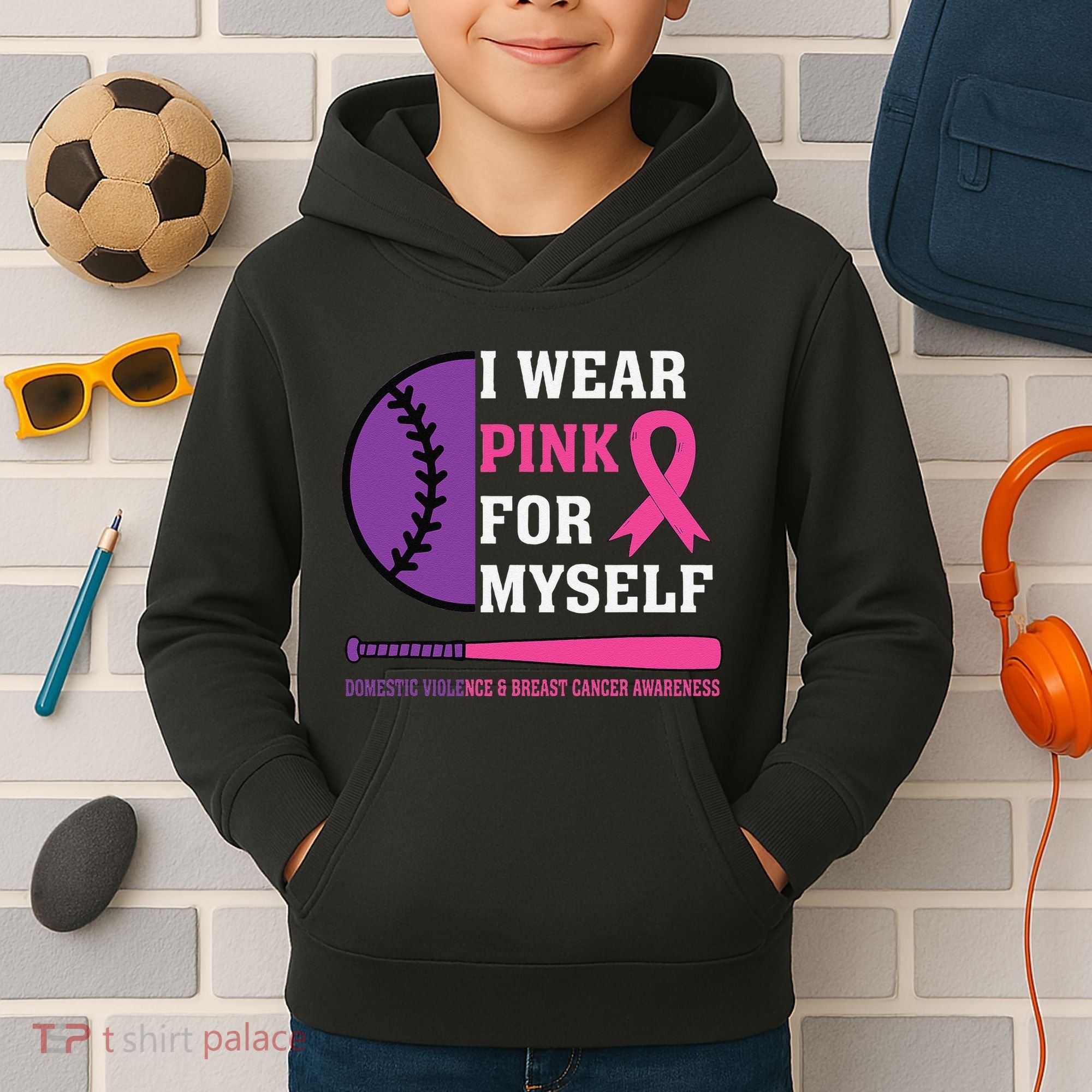 Domestic Violence & Cancer Awareness Kids Hoodie