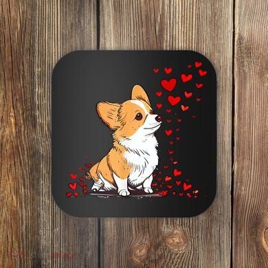 Dog Valentine Cute Corgi ValentineS Day Coaster