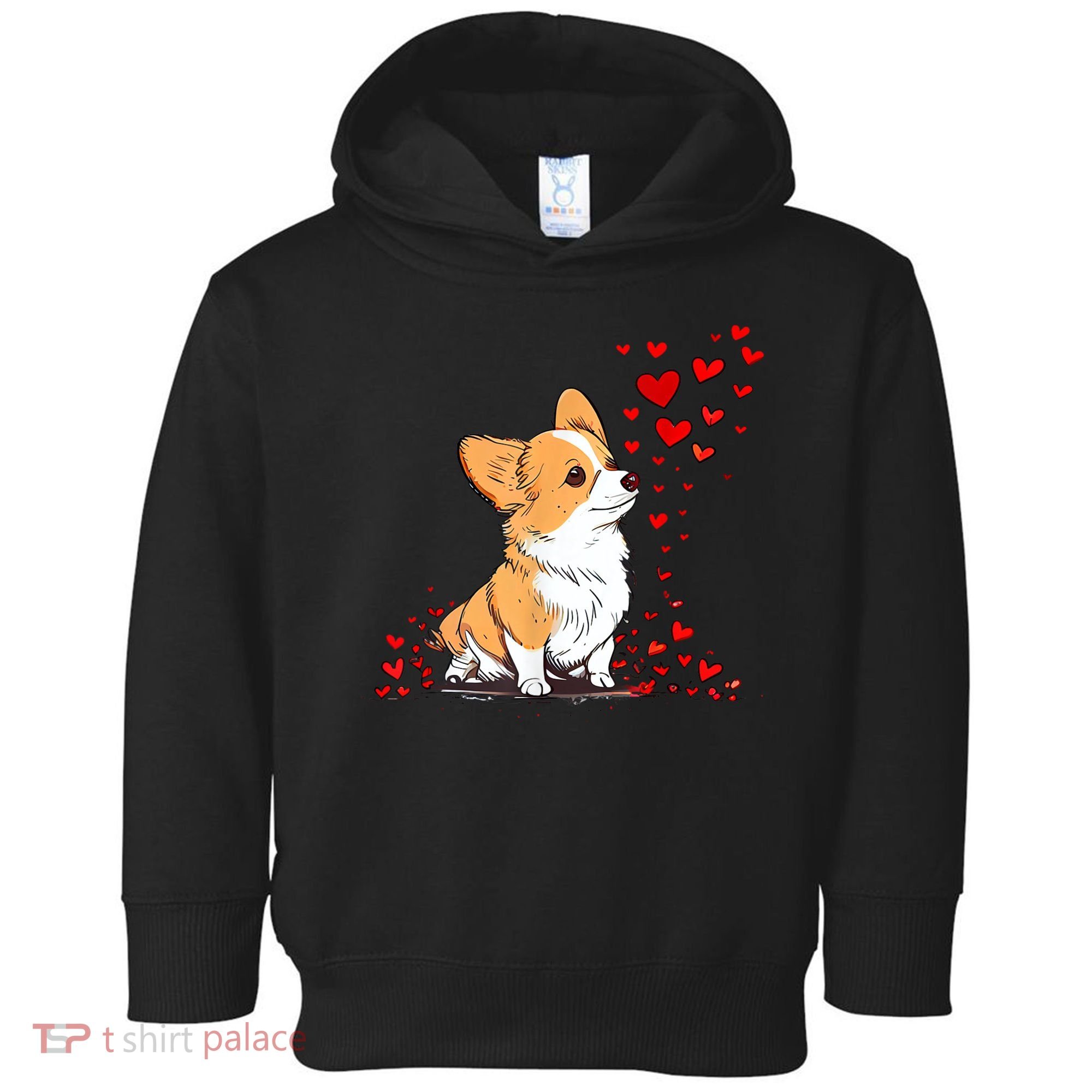 Dog Valentine Cute Corgi ValentineS Day Toddler Hoodie