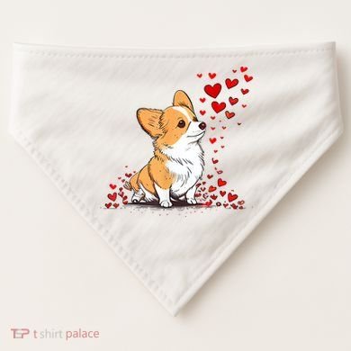 Dog Valentine Cute Corgi ValentineS Day USA-Made Doggie Bandana