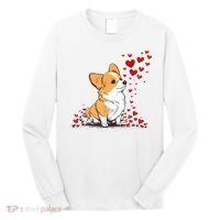 Dog Valentine Cute Corgi ValentineS Day Long Sleeve Shirt thumb 0