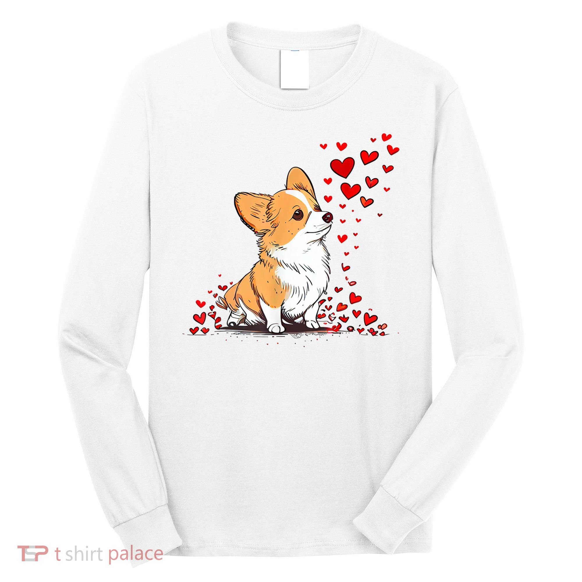 Dog Valentine Cute Corgi ValentineS Day Long Sleeve Shirt