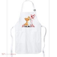 Dog Valentine Cute Corgi ValentineS Day Apron thumb 0