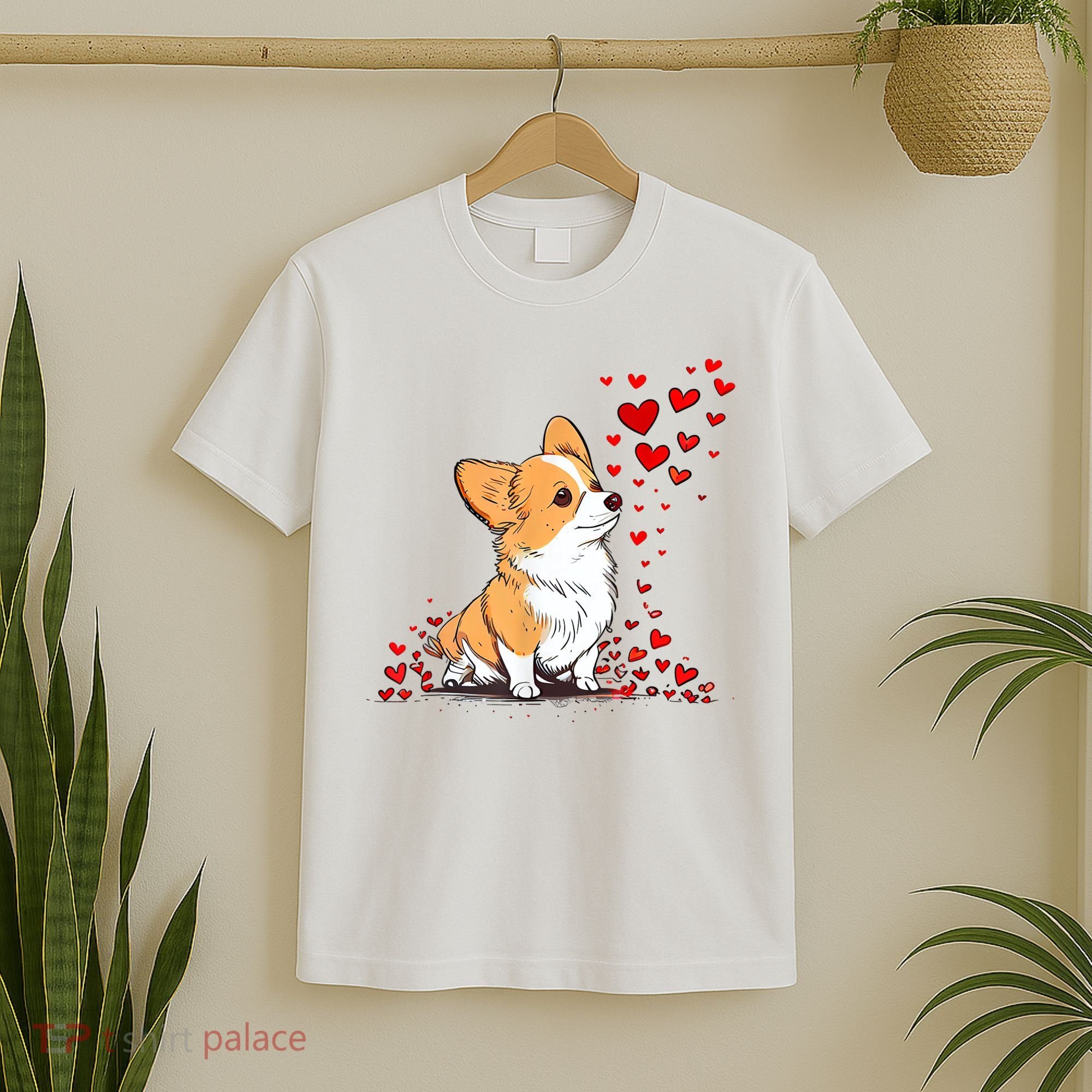 Dog Valentine Cute Corgi ValentineS Day T-Shirt
