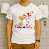 Dog Valentine Cute Corgi ValentineS Day T-Shirt thumb 6