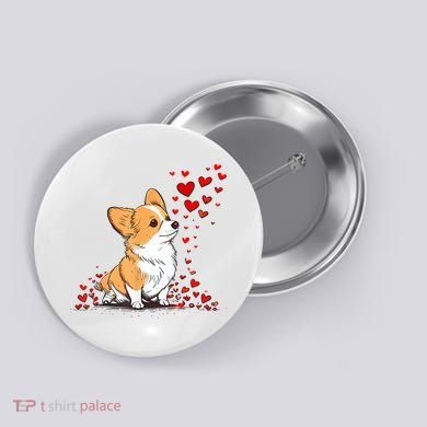 Dog Valentine Cute Corgi ValentineS Day Button