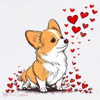 Dog Valentine Cute Corgi ValentineS Day Bucket Hat thumb 4