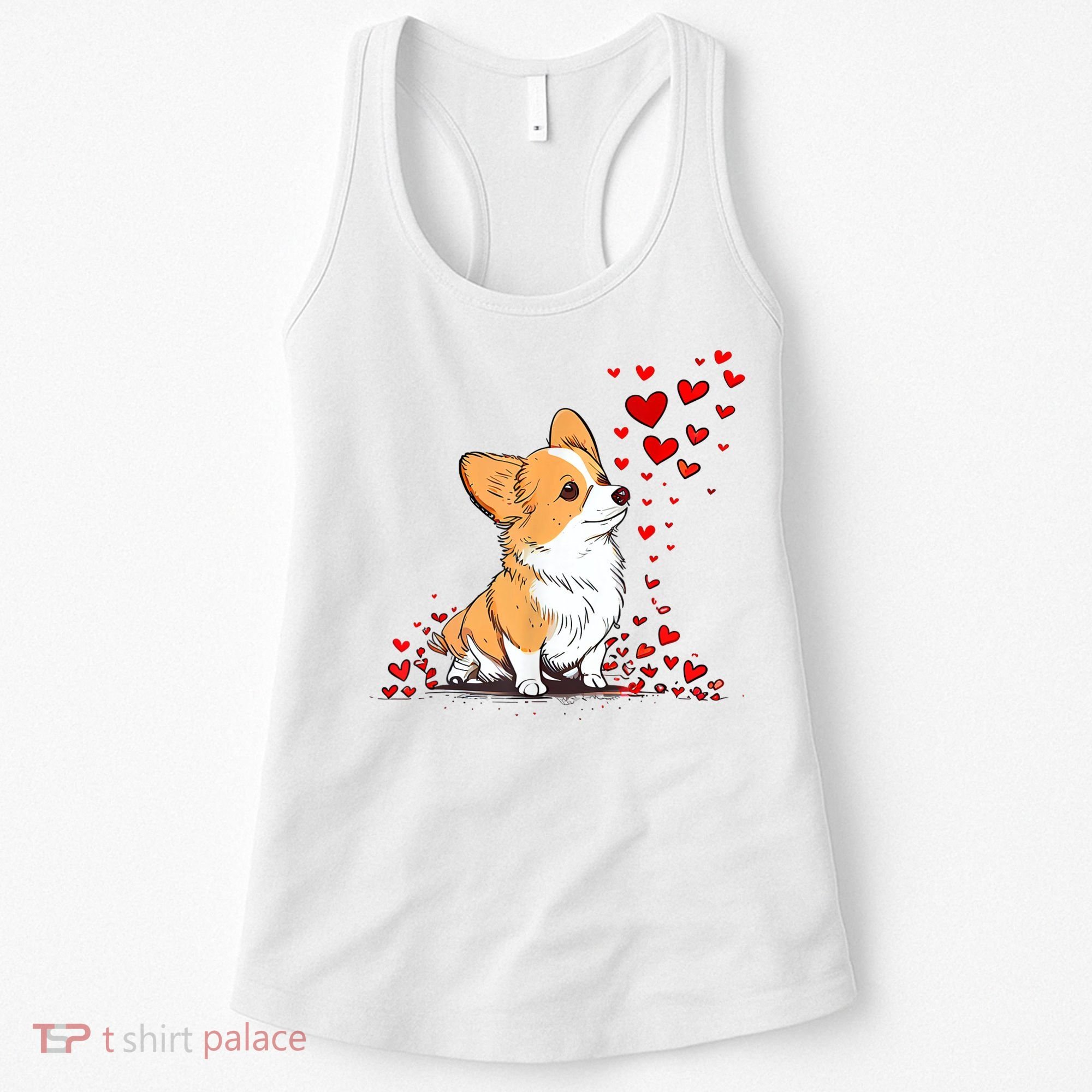 Dog Valentine Cute Corgi ValentineS Day Women's Tank Top