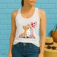 Dog Valentine Cute Corgi ValentineS Day Women's Tank Top thumb 2