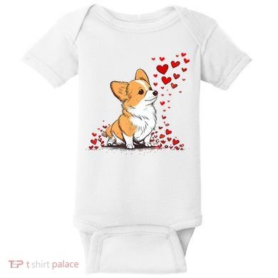 Dog Valentine Cute Corgi ValentineS Day Baby Bodysuit