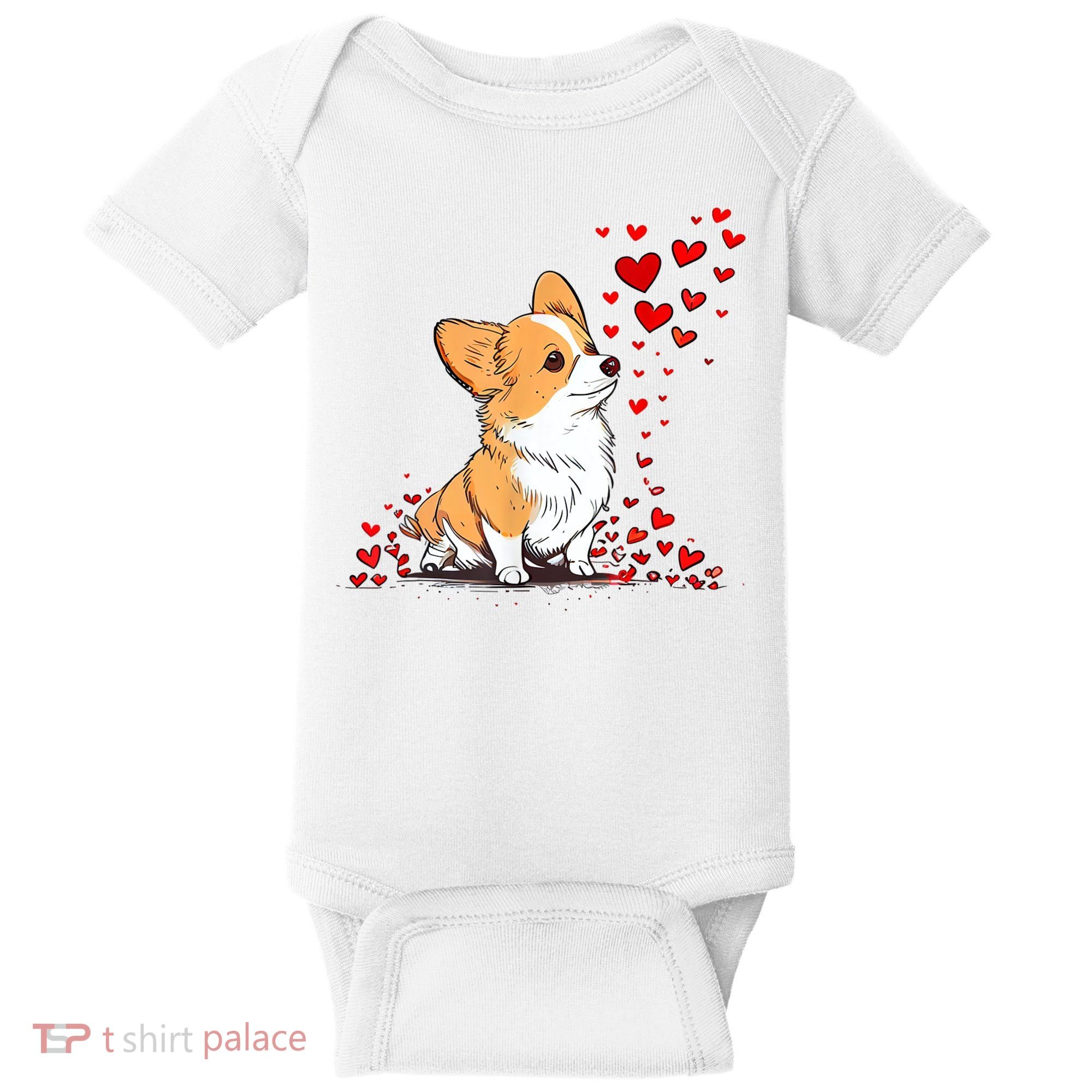 Dog Valentine Cute Corgi ValentineS Day Baby Bodysuit