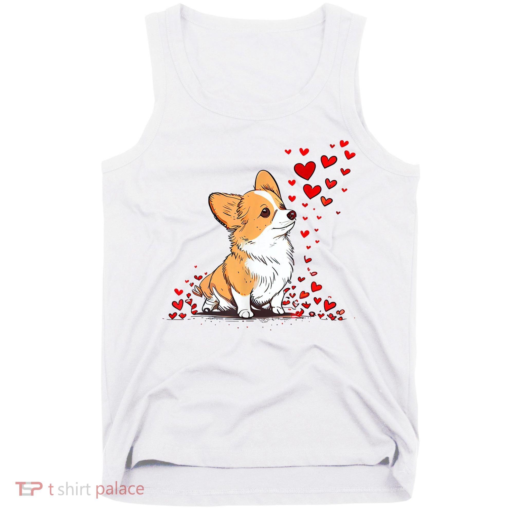 Dog Valentine Cute Corgi ValentineS Day Tank Top
