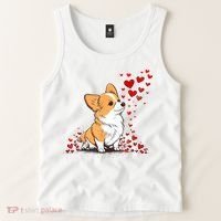 Dog Valentine Cute Corgi ValentineS Day Tank Top thumb 2