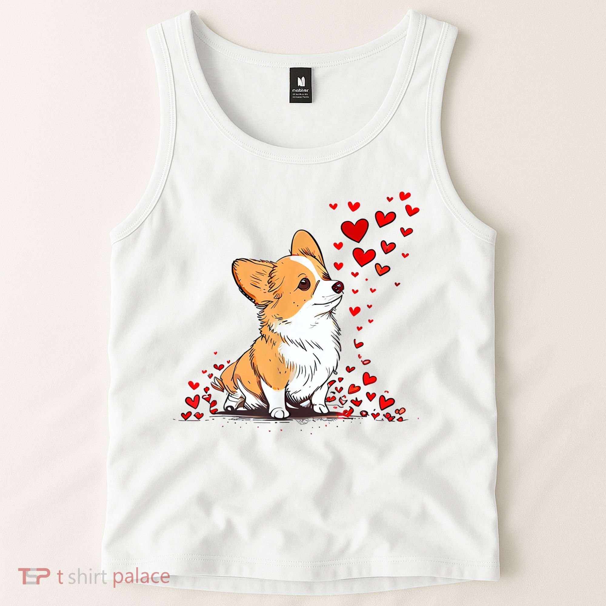 Dog Valentine Cute Corgi ValentineS Day Tank Top