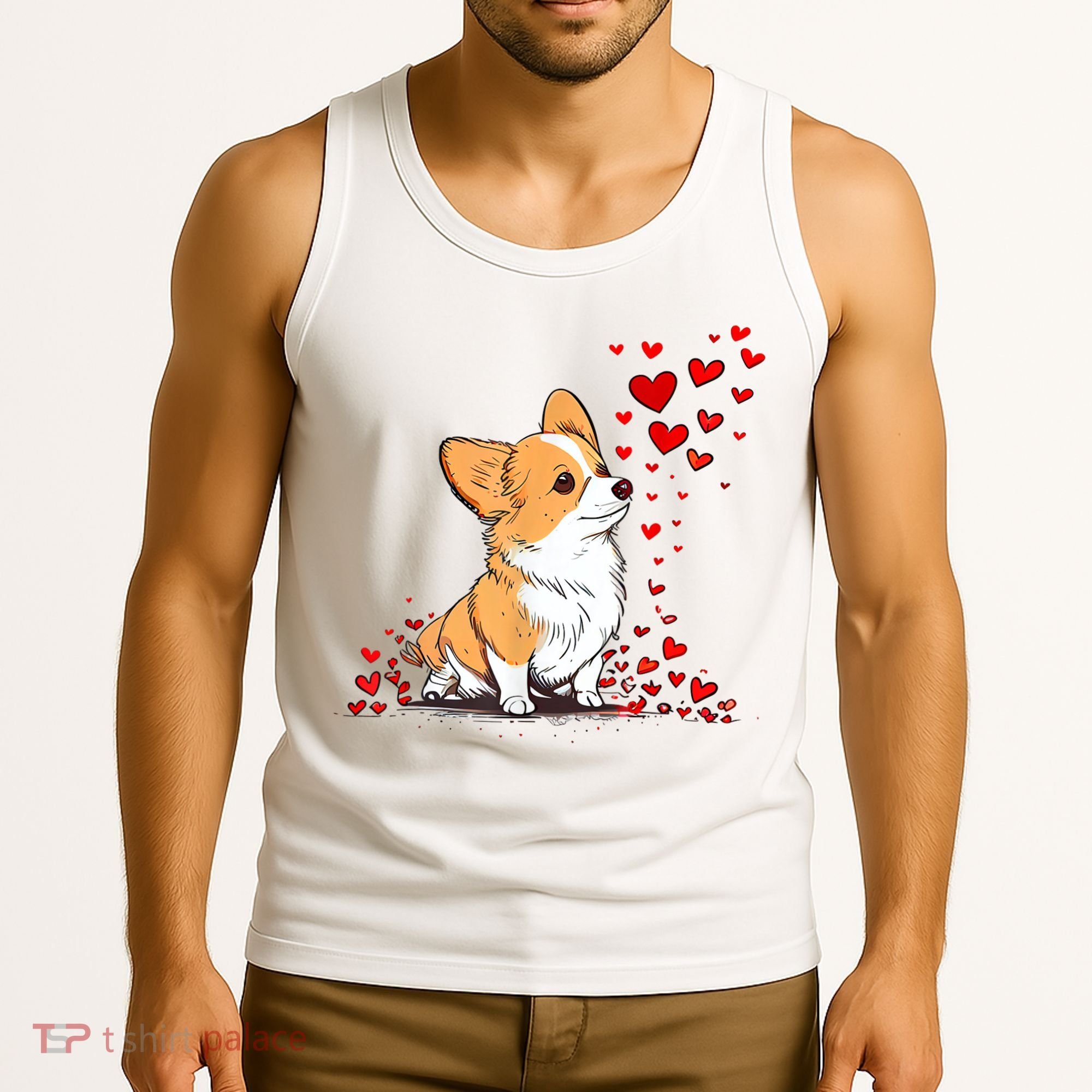 Dog Valentine Cute Corgi ValentineS Day Tank Top
